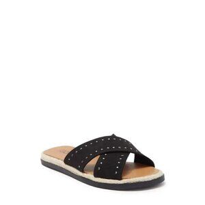 Nordstrom Rack "Phoebe" BNWT espadrille slide sandal size 7.5 NEW black studded